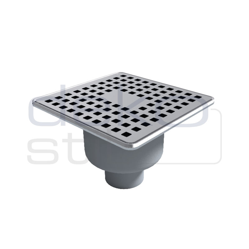 15x15 cm Paslanmaz Çerçeveli Banyo Süzgeci 